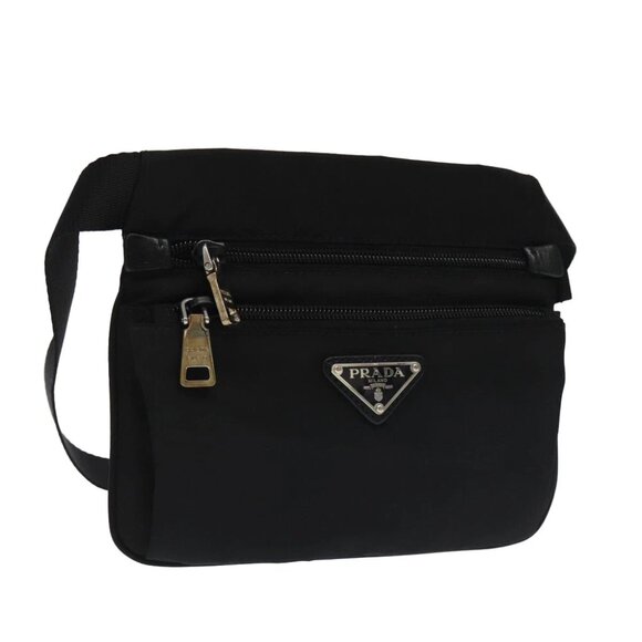 PRADA Waist bag Nylon Black Silver Auth 101292AV - Picture 1 of 14